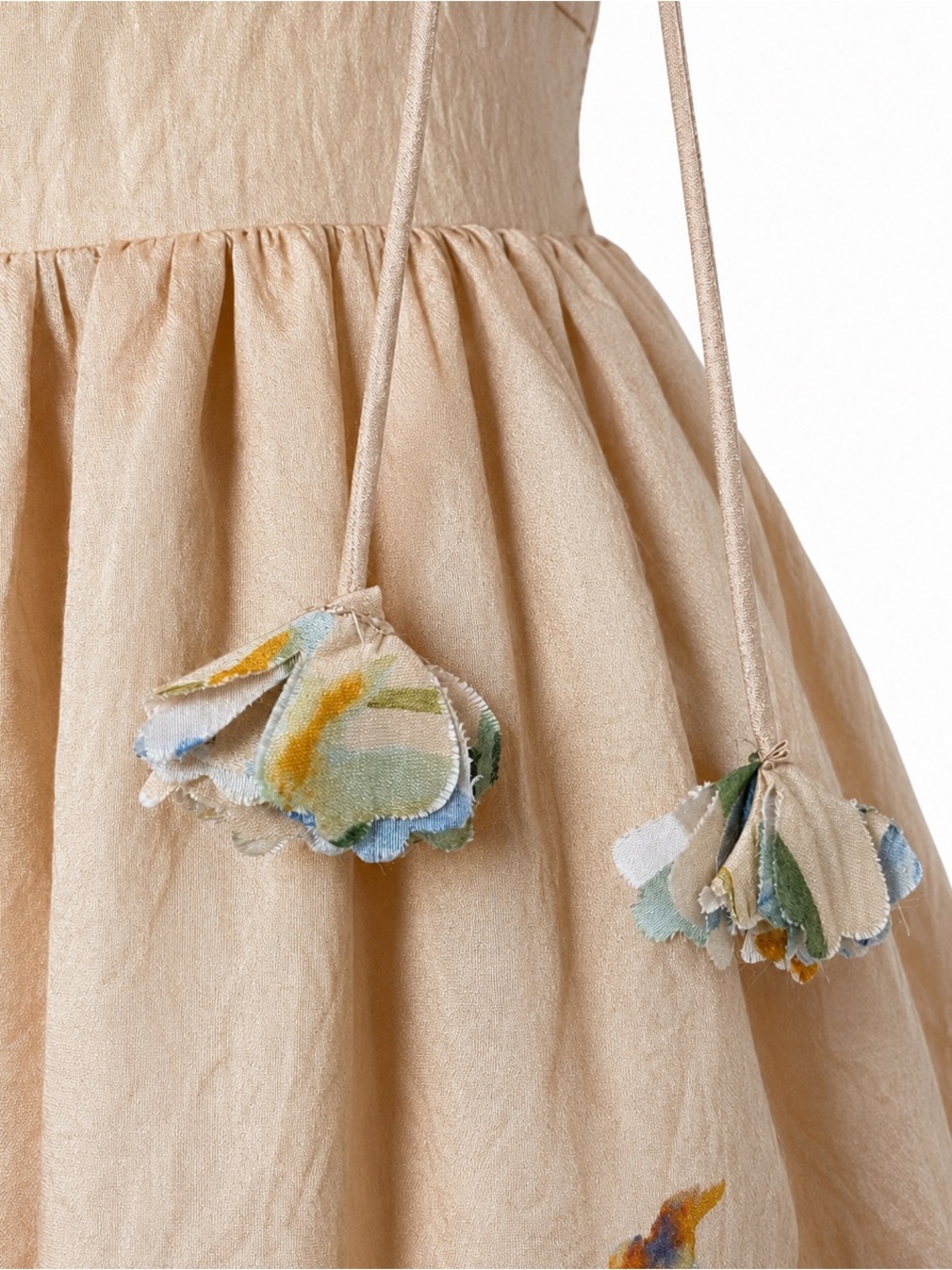 En Saison Peach Floral Corset Midi Dress Cottagecore Fairycore Romantic XS - Picture 12 of 16
